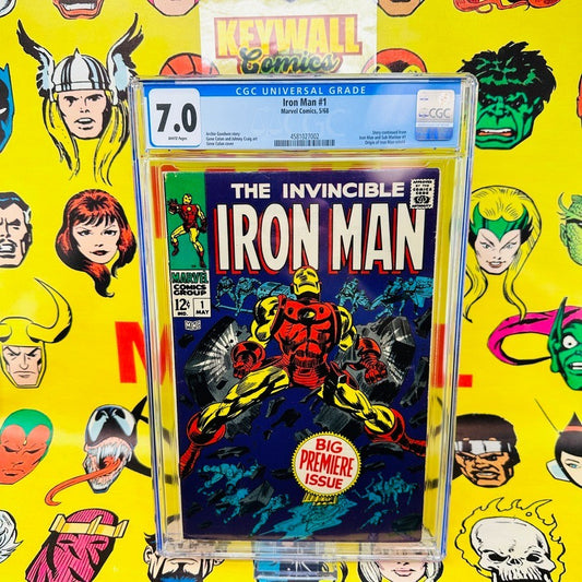 Iron Man #1 CGC 7.0 White Pages 1968 Origin Retold Classic