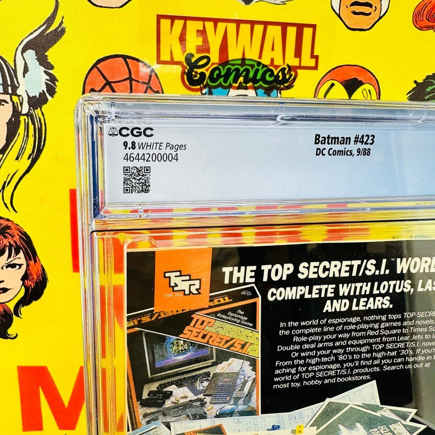 Batman #423 CGC 9.8 NM/MT 1st Print KEY Todd McFarlane Cover WHITE PAGES 1988