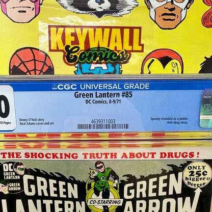 Green Lantern #85 CGC 9.0 Neal Adams Denny O'Neil 1971 DC Comics