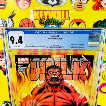 HULK #1 CGC 9.4 Marvel Comics, 2008 1st app & cover RED HULK