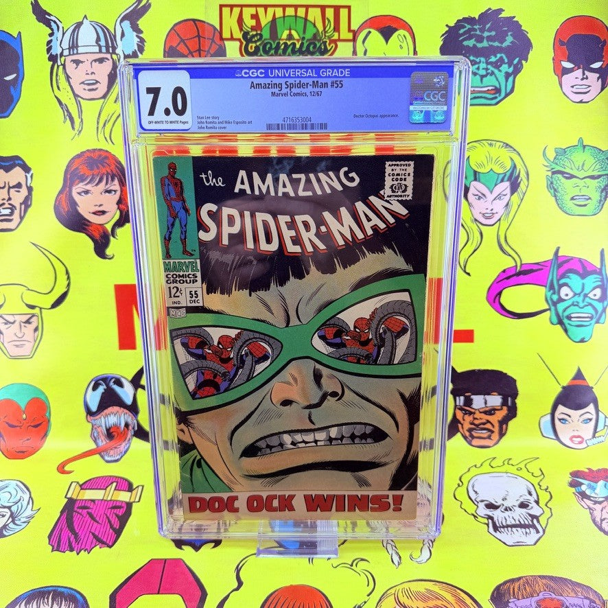 Amazing Spider-Man #55 CGC 7.0 OWW Doctor Octopus John Romita Cover 1967