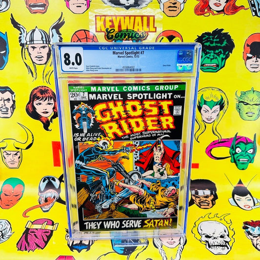 Marvel Spotlight #7 CGC 8.0  3rd Appearance of Ghost Rider 1972  White pages