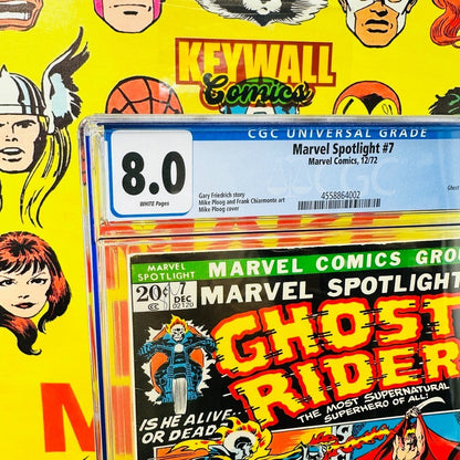 Marvel Spotlight #7 CGC 8.0  3rd Appearance of Ghost Rider 1972  White pages