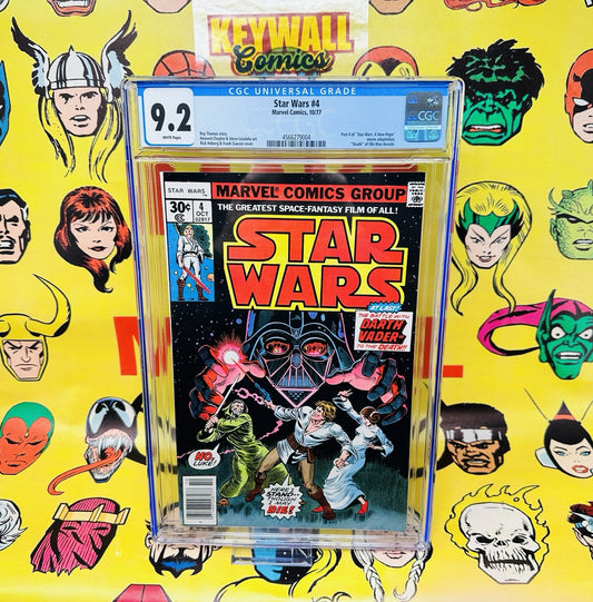 Star Wars 4 CGC 9.2 White Pages Classic Darth Vader Cover Newsstand Edition