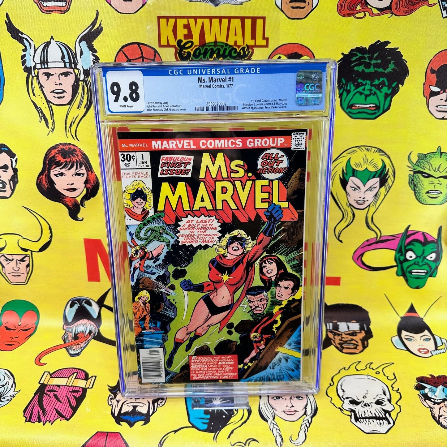 Ms. Marvel #1 CGC 9.8 White Pages Carol Danvers Marvel 1977