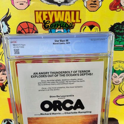 Star Wars #4 CGC 9.8 White Pages Death Obi-Wan Marvel 1977