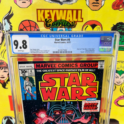 Star Wars #4 CGC 9.8 White Pages Death Obi-Wan Marvel 1977