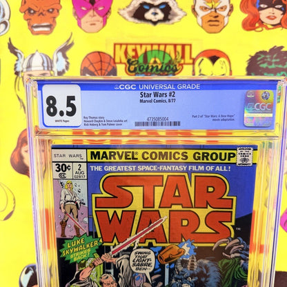 Star Wars #2 CGC 8.5 White Pages Marvel Comics 1977 Luke Skywalker Movie Adapt