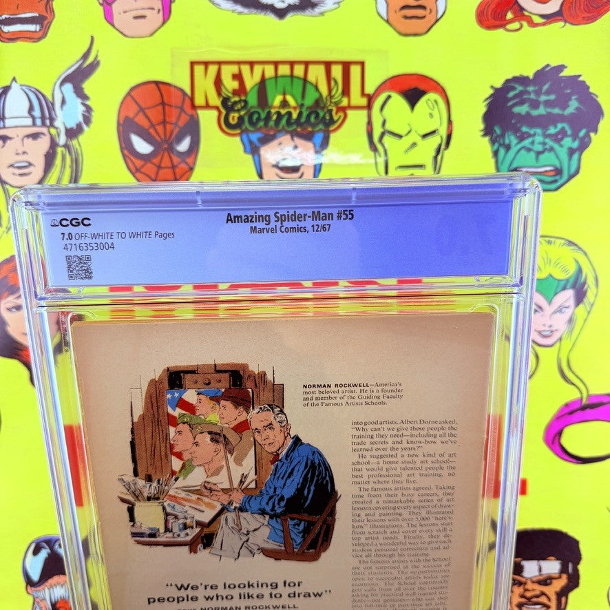Amazing Spider-Man #55 CGC 7.0 OWW Doctor Octopus John Romita Cover 1967
