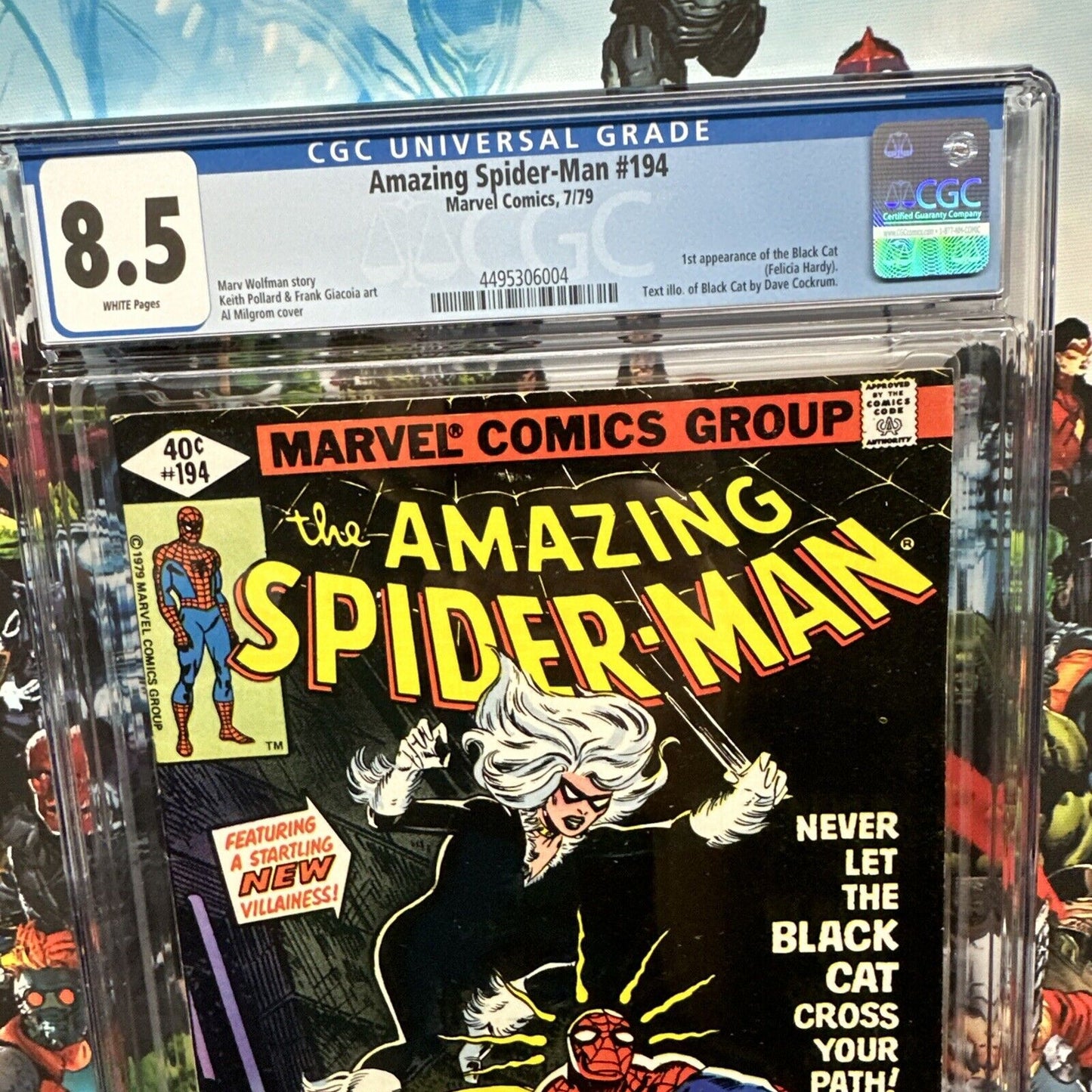 Amazing Spider-Man #194 CGC 8.5 White Pages 1979 Marvel 1st Black Cat