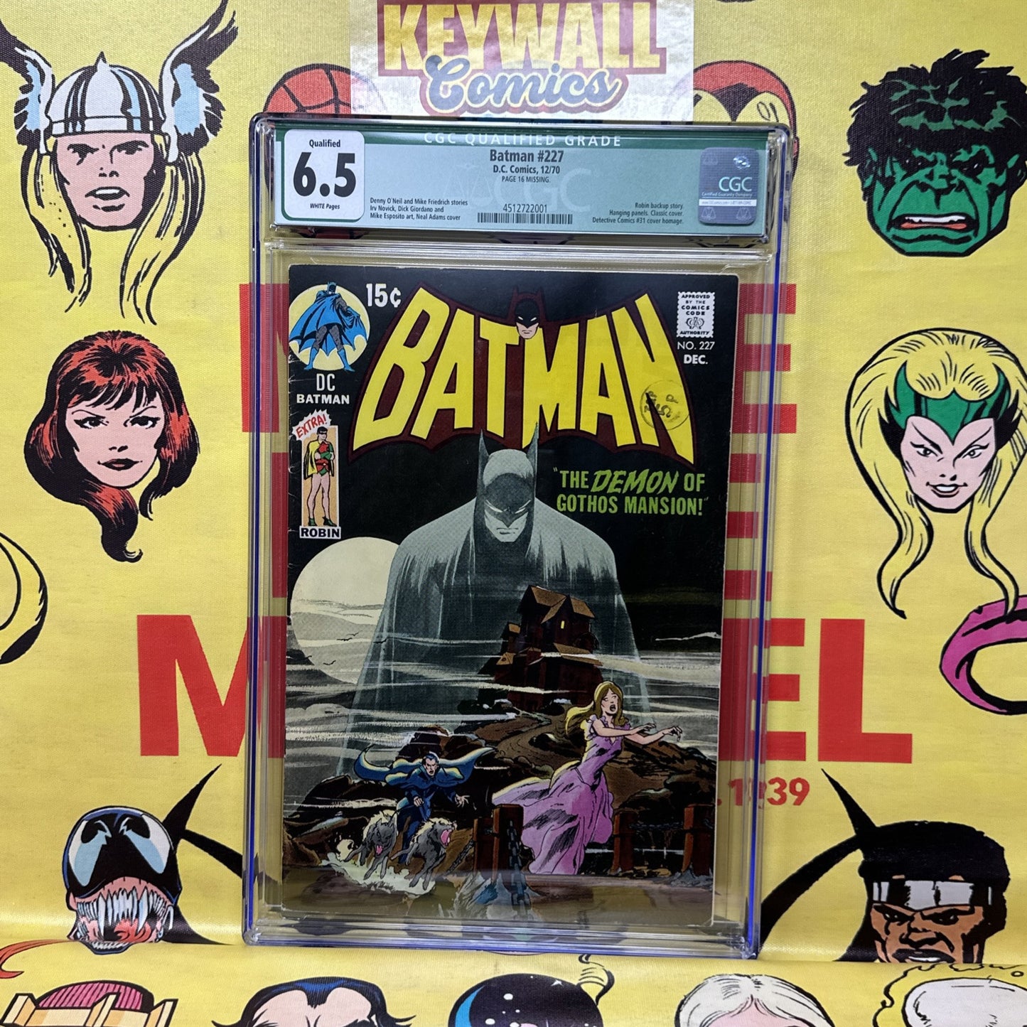 Batman #227 Comic Book CGC 6.5 Qualified White Pages 1970 Pages Neal Adams Art