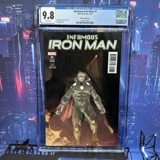 INFAMOUS Iron Man #1 CGC 9.8 Ribic Variant 1:25 1st AI Tony Stark DR. DOOM 2016